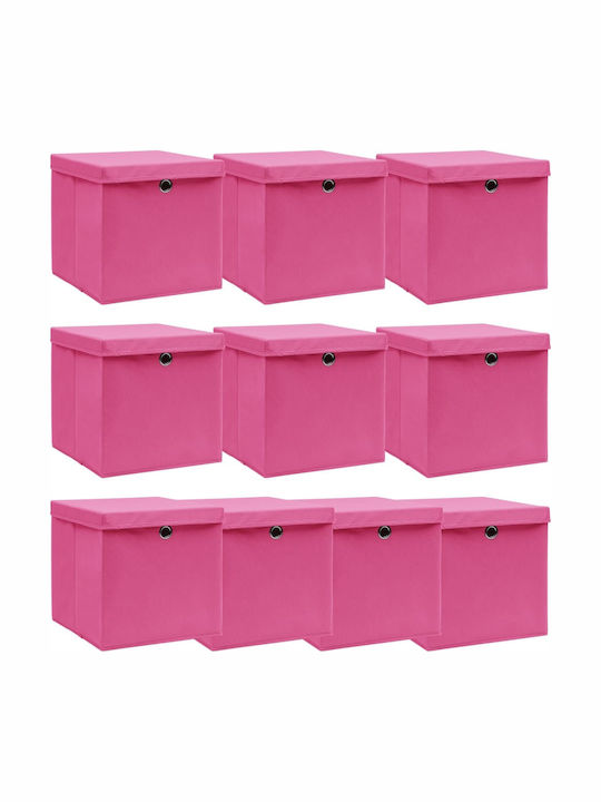 vidaXL Stoff Aufbewahrungsbox mit Deckel Rosa 3...