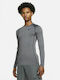 Dri-Fit Long Sleeve Athletic Blouse Gray