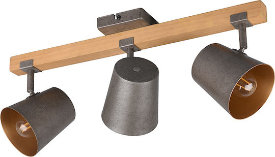 Trio Lighting Bell Τριπλό Σποτ με Ντουί E14 σε Γκρι Χρώμα