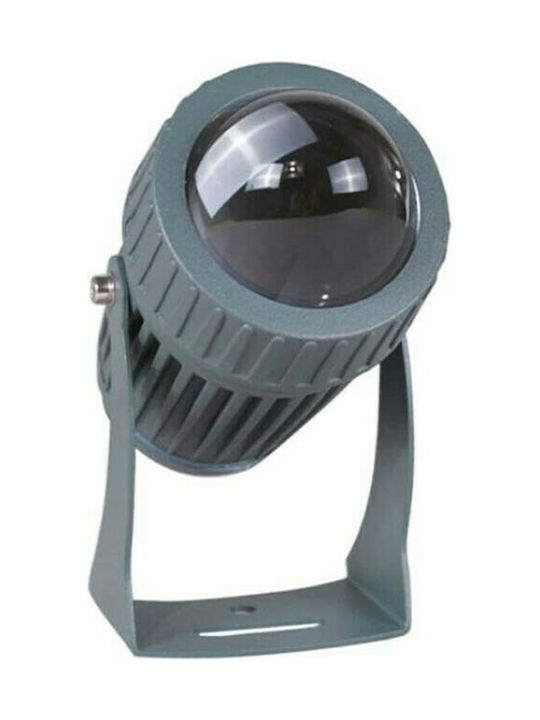 Aca Bfocus Outdoor Floor Lamp Projektor LED 8W with Natürliches Weiß Light IP66 Gray