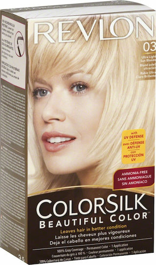 Revlon Colorsilk Βαφή Μαλλιών Χωρίς Αμμωνία 03 Ultra Light Sun Blonde