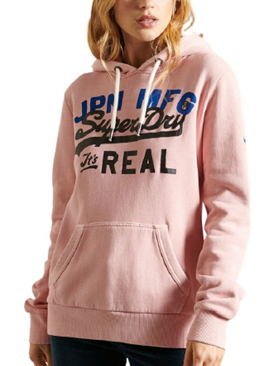 Vintage Logo Ac Lang Damen Sweatshirt Kapuzen Rosa