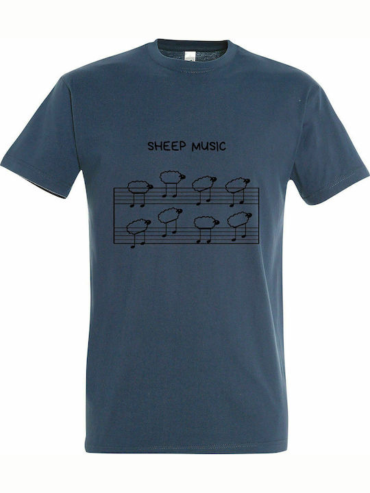 Tricou unisex "Sheep Music", Denim