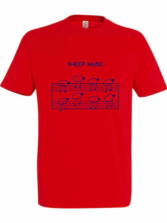 T-shirt unisex "Schaf Musik", Rot