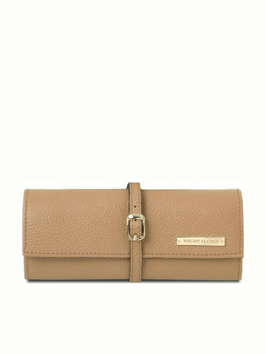 Tuscany Leather Кутия За Бижута Куфарче За Пътуване Бежова 21x6x7см