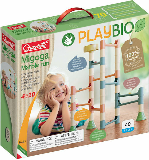 Quercetti Kunststoff-Bauspielzeug Migoga Marble Run Bio für Kinder ab 4+ Jahre Jahren