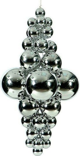 Lianos Christmas Plastic Figure Ceiling Pendant Silver Height 65cm Decorative with Balls