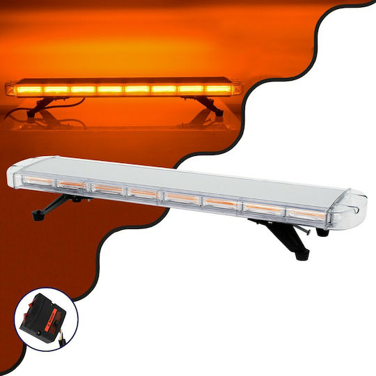 GloboStar Pro Series Φάρος Σήμανσης Οχήματος Οδικής Βοήθείας για Αυτοκίνητα & Φορτηγά 6 Προγραμμάτων Φωτισμού LED 10-30V - Πορτοκαλί