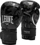 Leone GN327 Γάντια Πυγμαχίας από Συνθετικό Δέρμα για Αγώνα Μαύρα