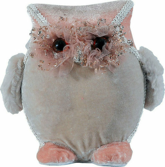 Lianos Christmas Fabric Figure Owl Pink Height 18cm