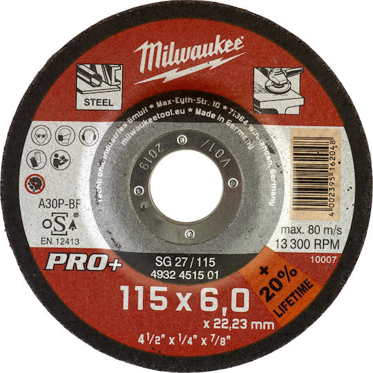 Milwaukee SG27 Δίσκος Λείανσης Μετάλλου 115mm