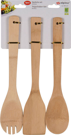 Alpina Appliances Bamboo Cooking Utensil Set Brown 3pcs Alpina Appliances Bamboo Cooking Utensil Set Brown 3pcs