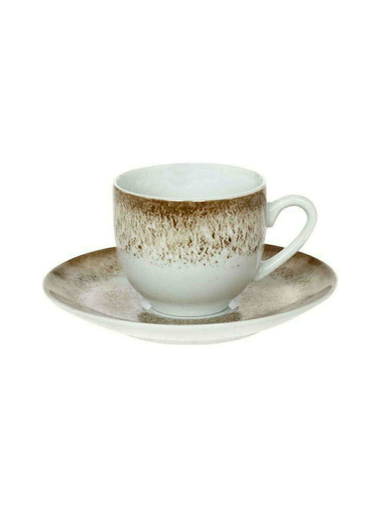 Cryspo Trio Mayo Porcelain Coffee Cup Set 100ml Brown