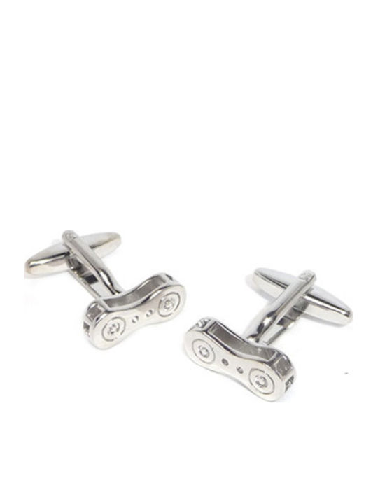 Bicycle Chain Cufflinks Silver