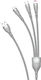 Dudao Braided USB to Lightning / Type-C / micro USB Cable Γκρι 1.2m (L20X)