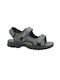 Bella Leder Herrensandalen in Gray Farbe