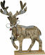 Lianos Christmas Wooden Figure Reindeer Brown Height 27cm