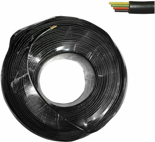 Flat Cablu Telefon Neîncheiat 100m Negru (Τ0601)