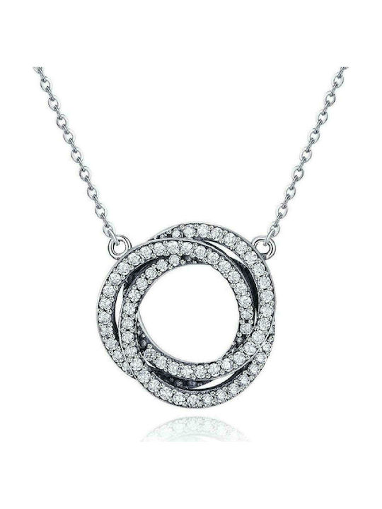 Bamoer Women's Silver Necklace with Zircon SCN259