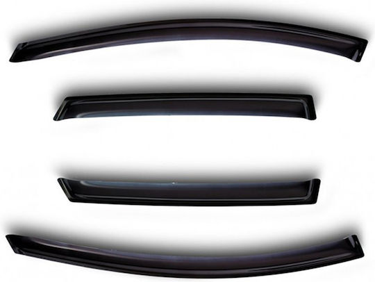 Novline Set of Windbreakers Front and Rear Car Dark Fime for Skoda Superb 4pcs