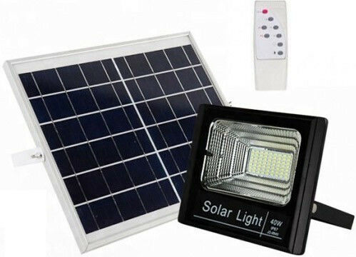 Fineblue Στεγανός Ηλιακός Προβολέας LED 40W Ψυχρό Λευκό 6500K με Τηλεχειριστήριο IP67