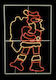 Illuminated Santa Claus with Light Tube 125x25cm