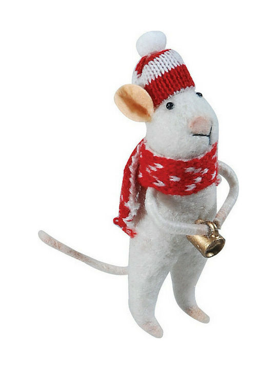 Hängendes Ornament Maus Weiß 4x13cm