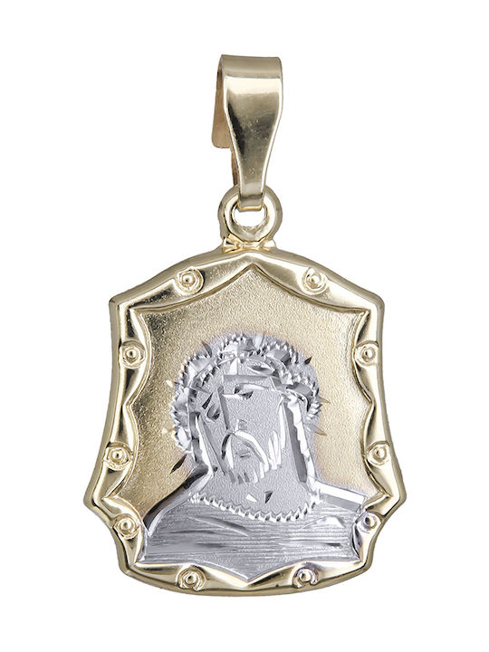 Anhänger Kinder Amulett mit Jesus Christus aus Gold 14K ΠΦ0089