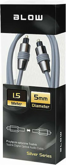Blow Optical Audio Cable TOS male - TOS male Γκρι 1.5m (DM-0571)