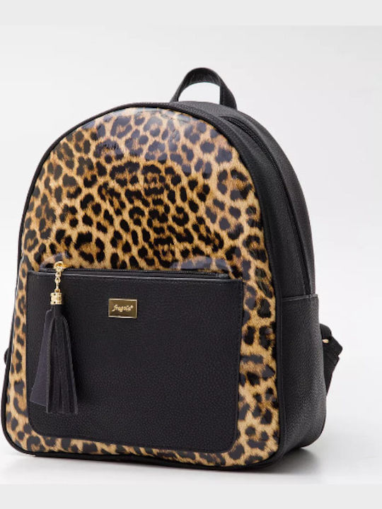 Fragola Piele Geantă pentru femei Rucsac Leopard -black-leopard