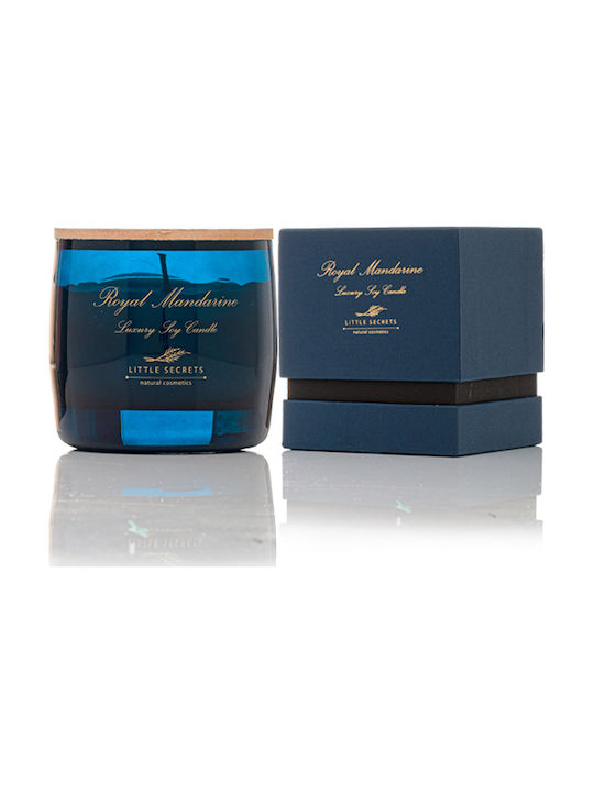 Little Secrets Scented Soy Candle Jar with Scent with Essential Oils of Royal Mandarin and Citrus Blue 280gr 1pcs