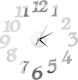 Silent Wall Clock Sticker Plastic Silver Ø70cm