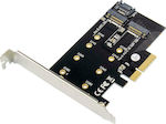 Powertech Κάρτα PCIe σε 2 θύρες M.2