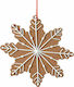 Hanging Snowflake Ornament Brown 18x18cm
