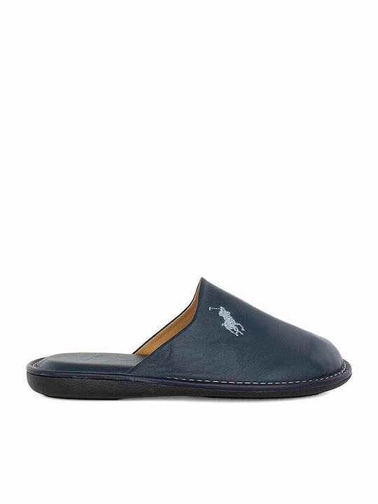 Prive SO Men's Leather Slippers Blue