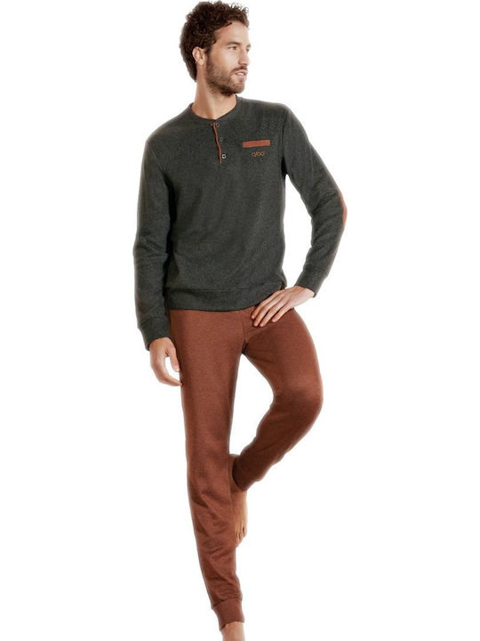 Qbo 4768 Men's Winter Pajamas Set Multicolour