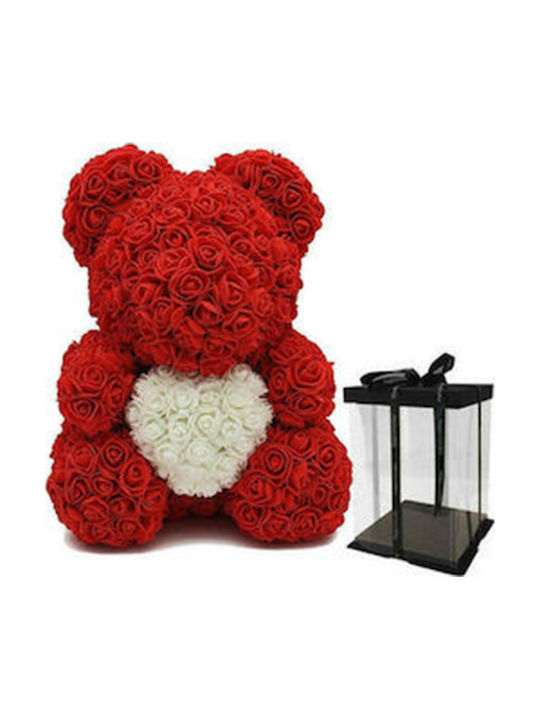 Teddy Bear from Artificial Roses Red 30cm in Box 1pcs