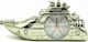 Yacht Tabletop Clock with Indicators Plastic with Alarm Clock Gold 20331-4