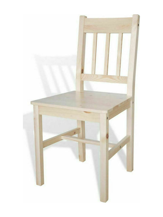 Dining Room Wooden Chair Μπεζ 41.5x45.5x86cm 4pcs