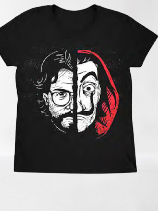 Crop Circle El Profesor T-shirt La Casa de Papel Black Cotton TSM-MB248