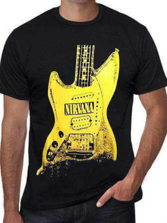 Nirvana Guitar Rock T-shirt σε Μαύρο χρώμα