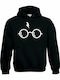 Harry Potter Glasses Φούτερ με Κουκούλα σε Μαύρο χρώμα
