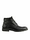 72144 Δερμάτινα Ανδρικά Μποτάκια με Φερμουάρ Total Black