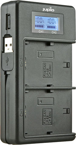 Jupio Dublu Încărcător de baterii USB Duo LCD Compatibil cu Sony
