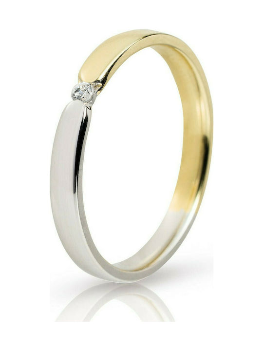 Maschio Femmina Eternity Wedding Ring Bicolour 9K