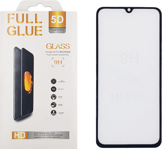 5D Vollkleber Vollflächig gehärtetes Glas Schwarz (Xiaomi Mi 9 Se)