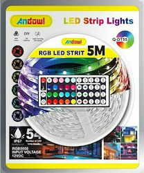 Andowl Wasserdicht LED-Streifen 12V mit RGB Licht 5m Andowl Wasserdicht LED-Streifen 12V mit RGB Licht 5m