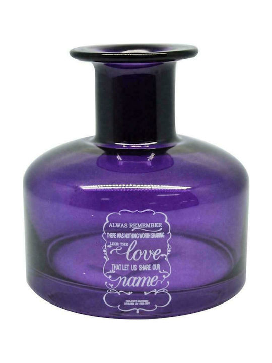 Ankor Διακοσμητικό Βάζο Γυάλινο Love Μωβ 13x13x13cm
