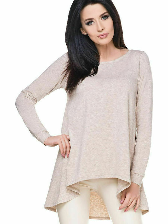 Tessita T174 Damen Bluse Baumwolle Langärmelig Beige Gold 76252