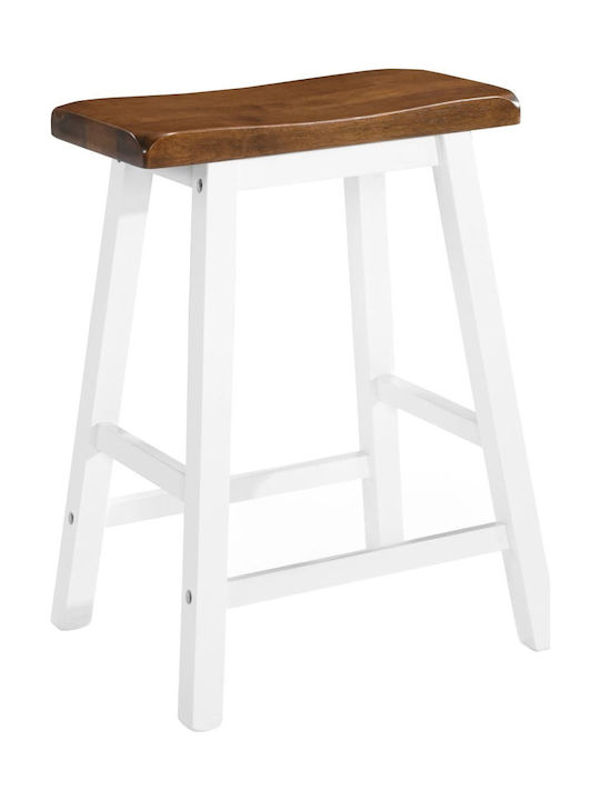 Stools Bar Wooden Brown / White 2pcs 45x23x60cm